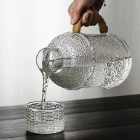 日式加厚玻璃冷水壺套裝家用涼白水壺大容量耐高溫泡茶壺果汁壺