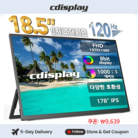Cdisplay 18.5" Portable Monitor 120Hz FHD 1080P IPS Laptop Secondary Screen USB C HDMI Computer Extender Display for PS5 PS4 Xbox Series Switch Gaming Monitor