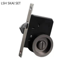 Indoor Keyless Sliding Door Lock Zinc Alloy Invisible Door Locks Bathroom Kitchen Balcony Hook Lockset Furniture Hardware