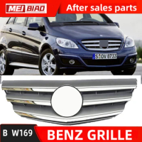 For Mercedes Benz B Class W169 Grille Middel Net Front Center Bunper Grill Silver Replace Part Car Auto