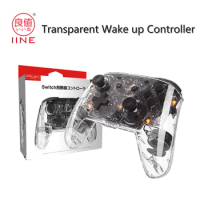 IINE Controller for Nintendo Switch pro/lite for PC Wake-Up Transparent Controller Home Vibration burst Six axis amibo Headphone