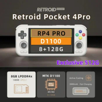 Retroid Pocket 4Pro Retro Handheld Game Console 4.7Inch Touch Screen 8G+128G Android 13 WiFi 6.0 Video Player 512G PSP PS2