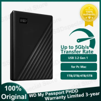 Original WD Western Digital My Passport 5TB Black Portable External Hard Drive HDD USB 3.0 USB 2.0 Compatible WDBPKJ0050BBK-WESN