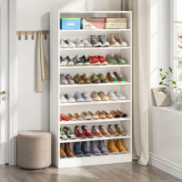 Shoe Cabinet, 9 Tiers 40-45 Pairs Heavy Duty Wood Freestanding Shoe Storage Cabinet, 70.8'' Tall Shoe Cabinet