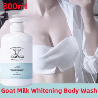 800ML Goat Milk Body Wash Long-Term Whitening Nicotinamide Moisturizing Body Care Shower Gel