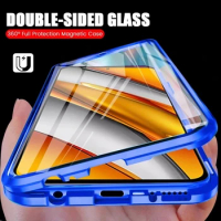 Metal Magnetic Phone Case For OPPO Reno 10 Pro Reno7Z Reno7 4G 5G Double Sided Magnetic Metal Case Cover Funda Phone Shell