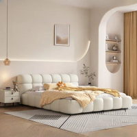 Master Queen Luxury Double Bed Unique Girl King White Salon Double Twin Bed Frame Modern Princess Cama Matrimonial Furniture