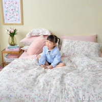 義大利La Belle《小薔薇》雙人日系親膚純棉雙層紗四件式被套床包組