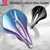 Bolany Bike Carbon Fiber Saddle Hollow Breathable Saddles Lightweight Carbon Fibre Bow Bottom Seat Cushion