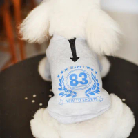 Dog clothing spring and autumn hoodies, teddy bear small dog print with zipper, pet bipods in stock