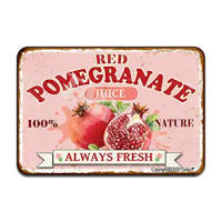 Red Pomegranate Juice 100% Nature Always Fresh Iron Poster Painting Tin Sign Vintage Wall Decor for Cafe Bar Pub Home Beer Decor