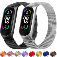 Strap for Xiaomi Mi Band 7 bracelet stainless steel metel watch wristband Correa Miband band6 band4 for Xiaomi mi band 3 4 5 6 7