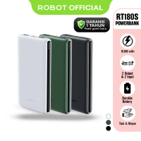 ROBOT PowerBank RT180S dan T12 10000 mAh Dual Input Output Slim Original Garansi 1 Tahun - [BISA COD