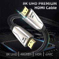 ZOGUO 8K HDMI 2.1 Cable 48Gpbs Premium Braided 8K/60HZ 4K/120HZ 4K@144Hz for Xiaomi Laptop TV Box iptv PS5 Sync Box eARC Dolby