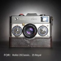 Design for Rollei 35 Classic 35Royal camera Handmade Genuine Leather Camera case Half Cover