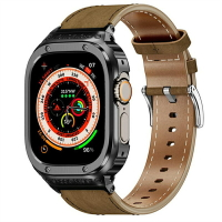 金屬錶殼不銹鋼錶帶套裝適用apple watch S8 7 654 44 45mm蘋果手錶膠帶 皮帶金屬改裝套件