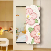 Glass Cute Art Mirror Sticker Rectangle Kawaii Large Aesthetic Mirror Room Full Body Espejos Decorativos Nordic Home Decor