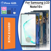 OLED Quality for Samsung Note10+ N975F Lcd Display Touch Screen with Frame Fingerprints For Samsung Note 10 Plus Display