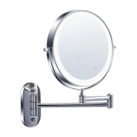 【圖勝圖】led化妝鏡放大鏡充電補光鏡三色梳妝鏡(摺疊伸縮免打孔)