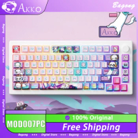 AKKO MOD007PC Mechanical Keyboard Multifunctional Knob Dynamic RGB Wired Gaming Keyboard Hot Swap Gasket Pc Gamer Accessories