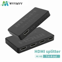 4x1 HDMI-compatible Video Switcher HD 4K HDMI Splitter 1 in 4 out HDMI Switch 2x1 HUB Adapter For PS4 Laptop Monitor Projector