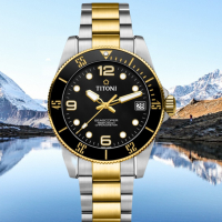 TITONI 梅花錶 海洋探索 SEASCOPER 600 陶瓷圈 天文台認證 機械腕錶 83600SY-BK-256