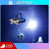 Senter Kepala Mini 5 Led / Headlamp Usb Dapat Dikenakan Biaya