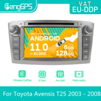 For Toyota Avensis T25 2003 - 2008 Android Car Radio Stereo DVD Multimedia Player 2 Din Autoradio GPS Navi PX6 Unit Touch Screen