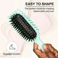 Curls Define Styling Brush Boar Bristle Detangling Hair Brush Tangled Hair Comb Shaping Defining Curls Barber Salon Styling Tool