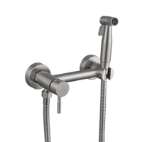 304 Stainless Steel Toilet Spray Gun Bidet Shower Set With Hot and Cold Water Bidet Mixer Handheld Bidet Shower Faucet