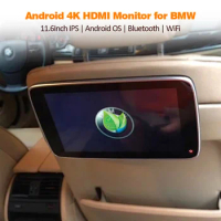 4K Monitor for BMW with 11.6 inch 1920x1080 IPS Touch Screen Ambient LED Phone Mirroring HDMI Streaming Headrest Monitor Android