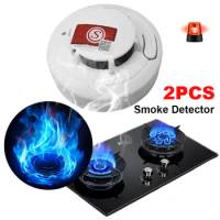 1/2Pcs Home Fire Alarm Smoke Detector with Batteries Smoke Sensor Alarm Fire Protection Smoke Detector Safety Equipment