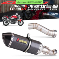 exhaust pipe and the modification of CB400X middle section exhaust connecting pipe with straight upper tail section connector