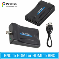 PzzPss BNC To HDMI-compatible and HDMI-compatible to BNC Converter Display HD 1080P/720P Video Adapter Surveillance Monitor