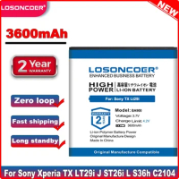 LOSONCOER 3600mAh BA900 Battery for Sony Xperia TX LT29i J ST26i L S36h C2104 C2105 AB-0500