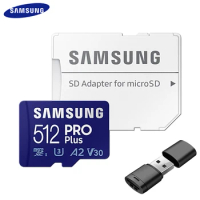 SAMSUNG PRO Plus Memory Card 128GB U3 4K V30 Micro SD Card 256GB 512GB 160MB/s Class 10 A2 Microsd SDXC TF Card UHS-I Micro SD