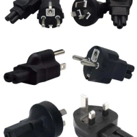 Black 10A/16A 250V full copper IEC320 C5 C7 C13 C15 female to male AU EU UK US 5-15P 6-15P PDU adaptor plug socket convertor