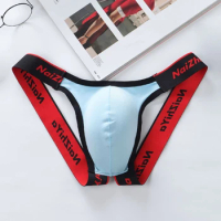 Men's Sexy Briefs Thongs Low Waist U Convex Underwear Underpants Breathable Cotton U-convex Male Thong