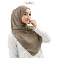 Puspha Hijab Pashmina Silk Premium Cradenza Satin Silk Textured Kerudung Instan Wanita Muslim