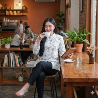 BLOUSE BATIK KANTOR - Blouse batik atasan wanita Rf