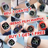 (BELI 1 DI KIRIM 2 & EM4S)Buy 1 Get 1 Free Jam Tangan Lillo Rubber Led Digital Anti Air Bercahaya es