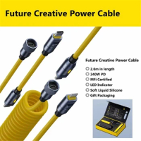 240W Future Creative Power Cable 2.6m PD USB Type C кабель mfi 인증 케이블 Lightning Cord for MacBook