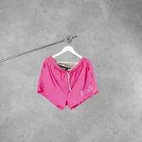 Celana HUGO BOSS MOONEYE OUTLINE TEXT SIDE WHITE PINK FUCHSIA SHORT PANTS 100% ORIGINAL 2XL