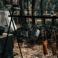 【Farmer Camp】 戶外野營摺疊置物架組合 便攜露營三角置物架 野炊鍋架 收納架 掛架 支架桌板組合