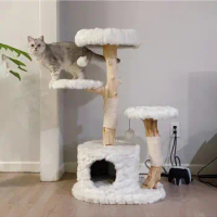 Hemp Rattan Cat Climbing Frame, Cat Scratching Post, Small Apartment Bed, Cat Tree, Scratching Board