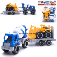ProudNada Toys ของเล่นเด็ก รถตัก รถโม่ปูน รถก่อสร้าง 2 คัน 1:18 CWT CITY STYLE HEAVY TRUCK NO.E88