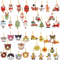 10pcs Christmas Theme 2D Flat DIY Diamond Painting Set Hanging Diamond Art Kits Rhinestone Diamond A