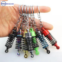New Adjustable Durable Alloy Car Interior Suspension Keychain Coilover Spring Car Tuning Part Shock Absorber Keyring Gift
