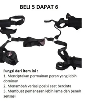 D162 Bondage BDSM restrain kit tali kekang disiplin ikat 1 set tangan kaki tempat tidur black plush 