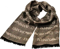 Emporio Armani 阿瑪尼 新款滿印logo 圍巾圍脖羊絨絲巾羊毛保暖 625053 CC786 00152 男女適合 棕色 1pc
